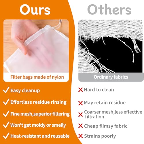 3 PCS Cheese Cloth Bag for Straining, 12 x 12 Inch Reusable Nut Milk Bag, Cheesecloth Bags for Straining, Fine Mesh Strainer Bags for Nut Milk, Juice, Coffee & Cheese Making - size: 3 PCS - 12x12 Inch