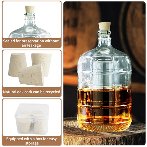 4 Pcs Fermentation Stopper Glass Carboy Corks for 3, 5, 6 Gallon Glass Water Jug Wood Tapered Stopper Bungs Cap for Home Brewing Wine (4pcs) - size: 4pcs