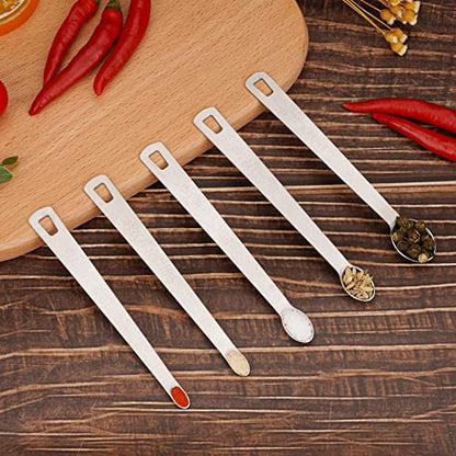 Mini Measuring Spoon Set, Heavy Duty Stainless Steel Measuring Spoons for Cooking Baking, Tablespoon Teaspoon for Dry or Liquid Ingredients, Fits in Spice Jar, 1/64 1/32 1/16 1/8 1/4 tsp - size: 5pcs-steel