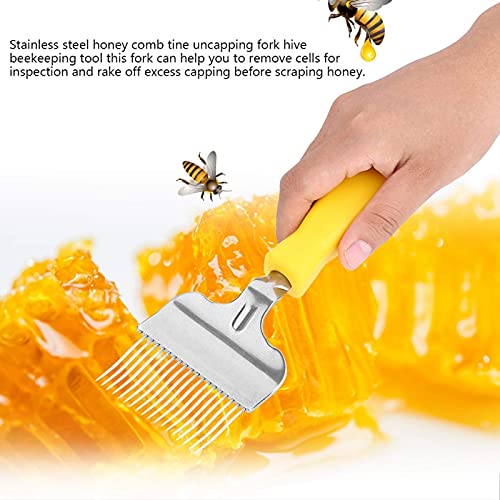 Fdit Bee Keeping Uncapping Fork Stainless Steel Honey Comb Beekeeping Tine Uncapping Fork Hive for Beekeeping Accessories