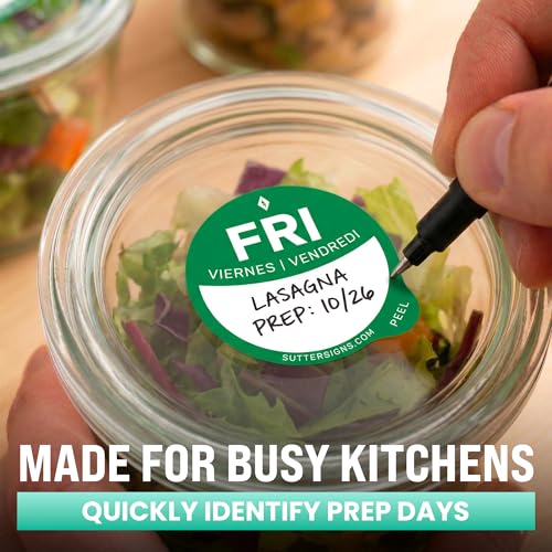 Date Stickers for Food - Day of The Week Day Dots Removable Food Labels, 0.75" Date Dot Stickers for Food Containers, 3500 Labels with Dispenser Box - color: Rotation Labels