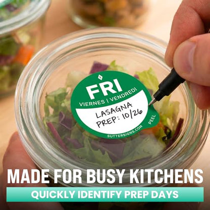 Date Stickers for Food - Day of The Week Day Dots Removable Food Labels, 0.75" Date Dot Stickers for Food Containers, 3500 Labels with Dispenser Box - color: Rotation Labels