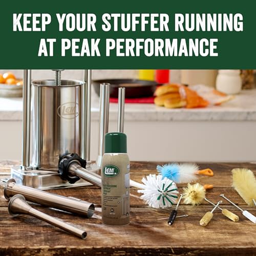 LEM Products Stuffer Cleaning Kit, Includes 10 Brushes, Dual-End Silicone Brush, and 11 Oz. Food-Grade Lubricant Spray