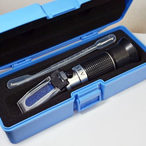 aichose Honey Refractometer for Honey Moisture, Brix and Baume, 3-in-1 Uses, 58-90% Brix Scale Range Honey Moisture Tester, with ATC, Ideal for Honey, Maple Syrup, and Molasses, Bee Keeping Supplies