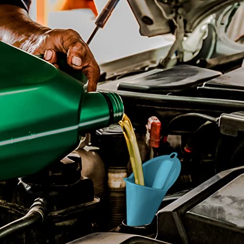 Plastic Long Neck Oil Funnels, for Filling Automotive Oil, Lubricants Engine Oils, Kerosene, Fuel, Diesel, Coolant & Other Liquids (2 Teal) - color: Teal