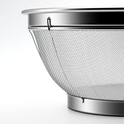 Fine Mesh Strainer for Kitchen, 4 Quart Stainless Steel Colander Bowl | Idea for Pasta, Rice, Fruit, Metal Net Baskets with Resting Base - Strain, Drain, Rinse - size: 4 Qt