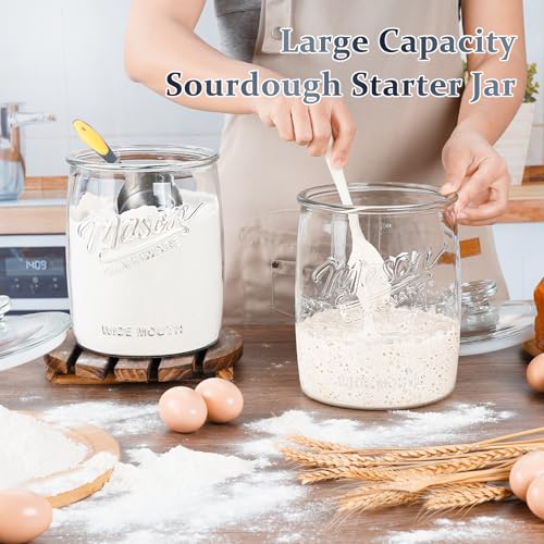 Folinstall 1 Gallon Glass Cookie Jar, Large Glass Jar with Airtight lid, Glass Food Storage Container for Cookies, Candy, Flour, Dog Treats, Coffee, Laundry Room Storage & Pantry - size: 1 Gallon/1 Pack