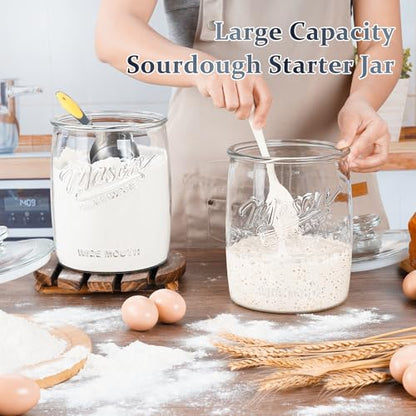 Folinstall 1 Gallon Glass Cookie Jar, Large Glass Jar with Airtight lid, Glass Food Storage Container for Cookies, Candy, Flour, Dog Treats, Coffee, Laundry Room Storage & Pantry - size: 1 Gallon/1 Pack