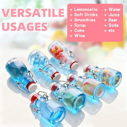 4Pcs 2oz Swing Top Glass Bottles,Flip Top Glass Bottle with Lids Sealable Kombucha Bottle for Brew Beer Syrup Vanilla Extract Air Tight Bottles (Blue) - color: Blue