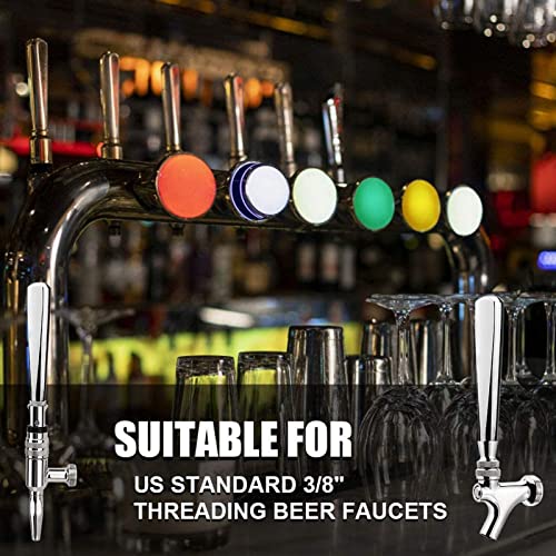 Beer Tap Handle, Heavy Duty 304 Stainless Steel Standard 3/8in Thread Draft Beer Faucet Handles, Beer Tower Plug for American Faucets, Home Brewing