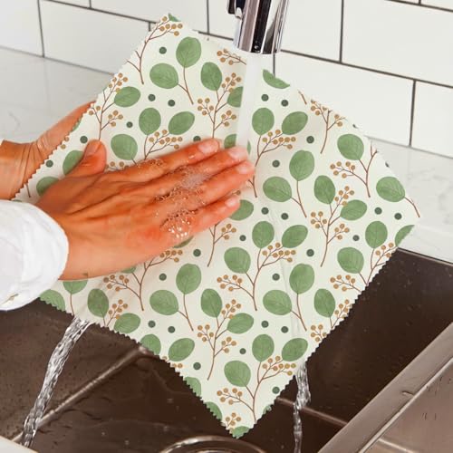 Beeswax Food Wraps, Botanical Leaves Wrap, 9 Pack Eco-Friendly Food Storage, Organic, Sustainable, Biodegradable, Zero Waste, Plastic-Free, For Sandwich, Bowl, Bread, 1XL, 3M, 5S - color: Green Botanical1