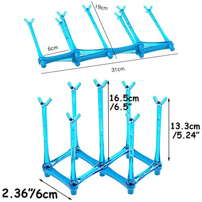 PCTC Retractable Cup Drying Rack, Drinking Glass and Sports Bottle Drainer Stand, Plastic Bag Dryer and Mug Tree with Non-Slip Bottom for Kitchen Countertop (Random Colour)