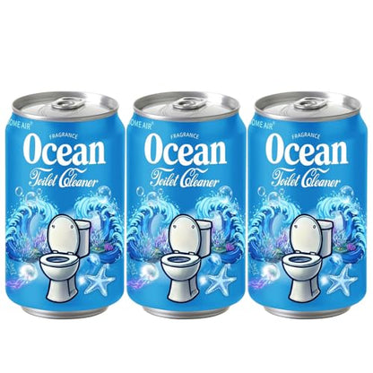 Beverage can Toilet Bowl Cleaner,Septic Toilet Bowl Tablets in Bottles, Automatic Long-Lasting Toilet Cleaner Bottle,Powerfully Cleans and Prevent Stain Build Up (3PCS, Ocean Scent)