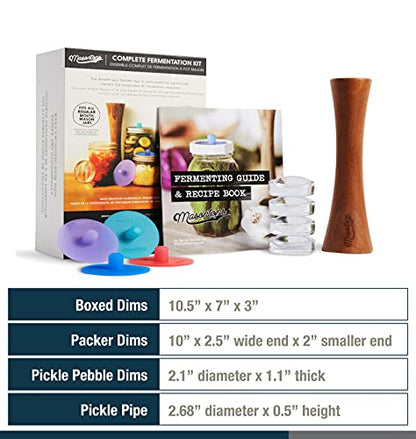 Masontops Complete Mason Jar Fermentation Kit - Easy Small/Regular Mouth Jars Vegetable Fermenting Set - DIY Equipment Essentials - size: Regular Mouth
