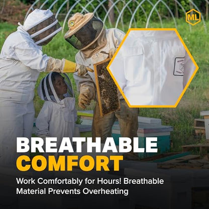 Mann Lake Weathertek Honey Maker Suit with Veil, 100% Waterproof, Durable and Breathable, Rainproof and Weather-Resistant Beekeeping Protective Gear for Professional and Hobbyist Beekeepers, Small - size: Small
