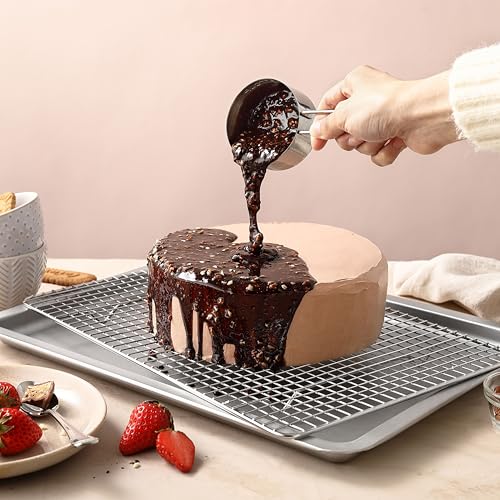 Spring Chef 10 x 15 Inch Stainless Steel Cooling Rack for Cooking & Baking - Heavy Duty Cookie Cooling Rack for Kitchen - Oven Safe - Fits Jelly Roll Pan - Dishwasher Safe - size: 10"x15", style: 1 Pack
