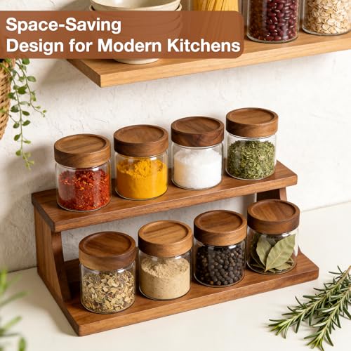 CONNOO 17oz Airtight Glass Spice Jars with Lids (6-Pack) – Thick, Durable Storage for Pantry, Coffee, Sugar & Meal Prep - size: cylindrical/17oz/6pcs
