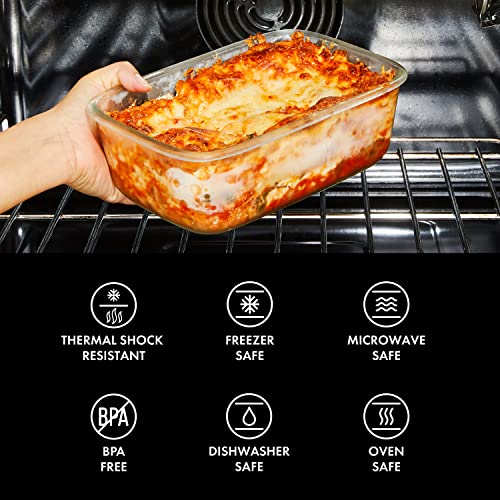 OXO Good Grips 3.5 Cup Smart Seal Glass Rectangle Food Storage Container, Clear (Pack of 2) - size: 3.5 Cup (Pack of 2), style: Glass