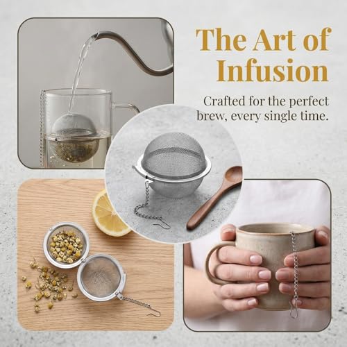 8Pcs Tea Infuser for Loose Leaf Tea, 304 Stainless Steel Tea Ball with Extra-Fine Mesh, Reusable Tea Strainer for Mug & Teapot, Tea Diffuser for Herbal Tea & Spices - size: 8 pcs for savings