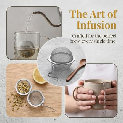 4Pcs 304 Stainless Steel Tea Infuser for Loose Leaf Tea, Extra-Fine Mesh Tea Strainer Ball, Tea Diffuser with Long Chain for Mug & Teapot, Reusable Tea Infusers for Herbal Tea & Spices - size: 4 pcs for value
