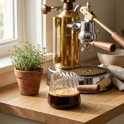 2 PCS Espresso Cups, Ohola 6OZ Espresso Shot Cup, Glass Measuring Cups with V-Shaped Spout, Markings in both oz & ml