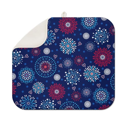 Dish Drying Mat Boho Floral Kitchen Mat for Countertop Protector Absorbent Mats Dishes Pad for Kitchen Counter Coffee Table Decor Accessories Large 16X18 inch - color: Boho Floral, size: 18" x 16"