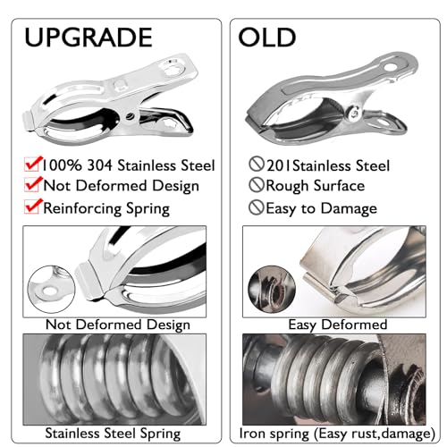 BESTEEL Upgraded 240 PCS Garden Clips, Greenhouse Clamps 100% Stainless Steel Heavy Duty Greenhuose Clips for Netting - Strong Grip to Hold Down Shade Cloth or Plant Cover on Garden Greenhouse Hoops - size: 240PCS
