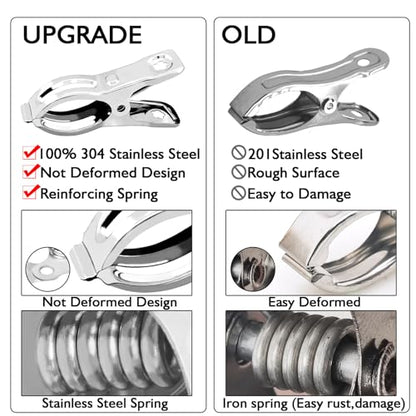 BESTEEL Upgraded 240 PCS Garden Clips, Greenhouse Clamps 100% Stainless Steel Heavy Duty Greenhuose Clips for Netting - Strong Grip to Hold Down Shade Cloth or Plant Cover on Garden Greenhouse Hoops - size: 240PCS