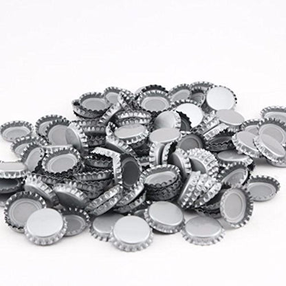FastRack 144 Oxygen Absorbing Beer Bottle Caps | 26mm Pry-Off Silver Standard Homebrew Bottle Tops for Glass Bottles | PVC-Free Crown Caps for Beer Bottling - color: Silver