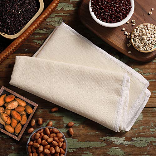 5 Pack Muslin Cloths Reusable for Straining, 100% Unbleached Pure Cotton Cheesecloth, Soft Square Cheese Clothes Weave Fabric Filter for Cooking, Baking (50 x 50 cm Food Strainer Cloth)