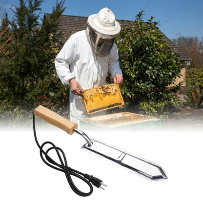 Joyzan Electric Beekeeping Knife, Stainless Steel Serrated Uncapping Cutter | Beekeeper Equipment Bee Keeper Hive Tool Honey Wax Heating Scraper Harvesting Extracting Extractor Apicultura Supplies