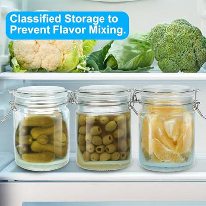 Glass Pickle Jar with Strainer, 25oz Pickle Container with Pickle Holder Keeper Lifter, Pickle Storage Flip Jar for Olives, Gherkins, Sliced Pickles 1
