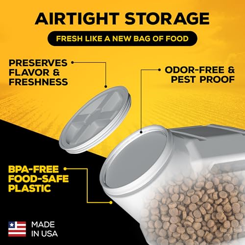Gamma2 Vittles Vault Outback Airtight Pet Food Container, 40 Pounds | Made in USA, sealing lid keeps dry meals fresh and pests out, 20.5 x 12 x 16.75 inches, durable pantry bin, easy lid access - size: 40 Pounds
