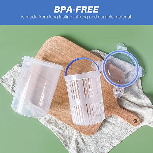 KIKINIKO Pickle Jar 24 oz pickle container with strainer Pickle Holder Keeper Lifter, pickle storage container suitable for pickling small jars of kimchi, Flip Jar with Leak Proof and Lock It Lid - color: 1PACK