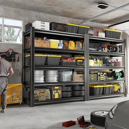 REIBII 72" H Storage Shelves, 2500LBS Heavy Duty Garage Shelving Unit, 5 Tier Adjustable Metal Shelf for Garage Basement Kitchen Pantry Warehouse Office Commercial 35" W x 15" D x 72" H - size: 35"W x 15"D x 72"H