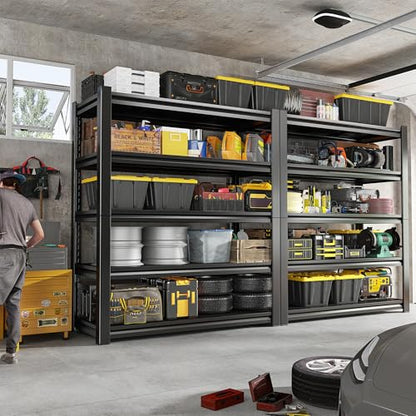 REIBII 72" H Storage Shelves, 2500LBS Heavy Duty Garage Shelving Unit, 5 Tier Adjustable Metal Shelf for Garage Basement Kitchen Pantry Warehouse Office Commercial 35" W x 15" D x 72" H - size: 35"W x 15"D x 72"H