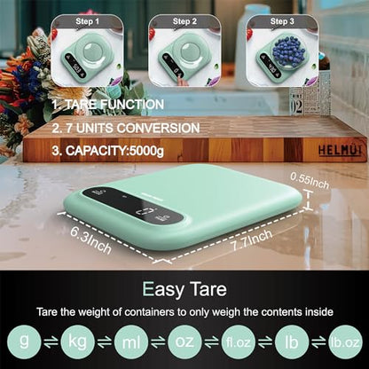 GRAM PRES Digital Food Scale 11lb/0.01oz | Kitchen Scales Digital Weight Grams and Oz for Weight Loss, Baking and Cooking,LED Display，with Tare Function
