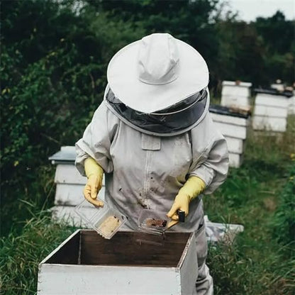 Beekeeping Suit Full Body Beekeeping Clothes Professional Protective Beekeepers Suits with Anti-Bee Round Veil Hood Hat Safty (Medium)
