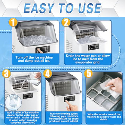 Ice Machine Cleaner Tablets Descaler (36 Pack) – Portable Ice Maker Cleaner, Nickel Safe Scale Remover Compatible with Countertop and Nugget Ice Maker, Remove limescale, Odor-Free, Crystal Clear Ice