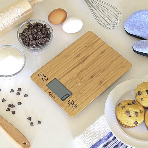 Escali Arti Digital Food Scale, Multi-Functional Kitchen Appliance, Precise Weight Measuring and Portion Control, Baking and Cooking Made Simple, Tempered Glass, Bamboo - color: Bamboo