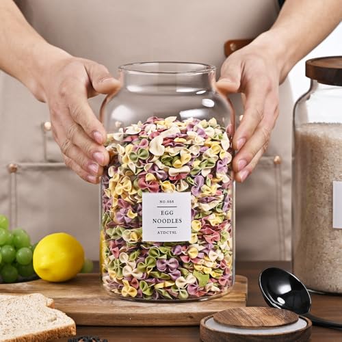 2 Pack Large Glass Storage Jars with Airtight Bamboo Lids, 95 FL OZ/2800 ml, Perfect for Kitchen Counter & Pantry Storage – Ideal for Flour, Sugar, Coffee, Rice, Nuts and More， - size: 94oz*2