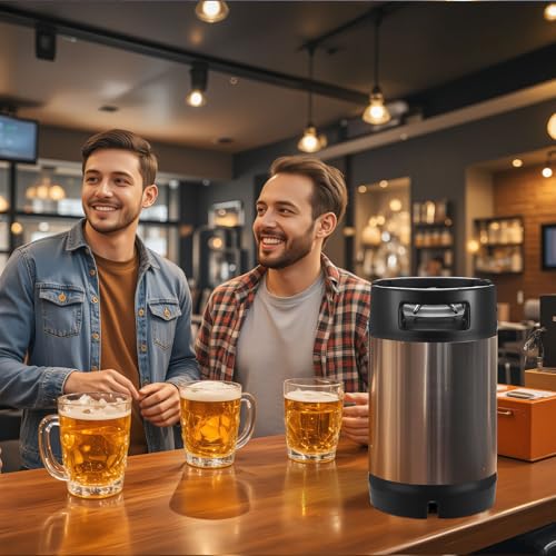 VEVOR Corny Keg, 2.5 Gallon Ball Lock Keg, SUS304 Cold Brew Kegs with Dual Rubber Handles & Heavy-Duty Rubber Bottom, Brewing Equipment for Home Brewing Party, 2 PCS - size: 2.5 Gal*2 - Corny Keg