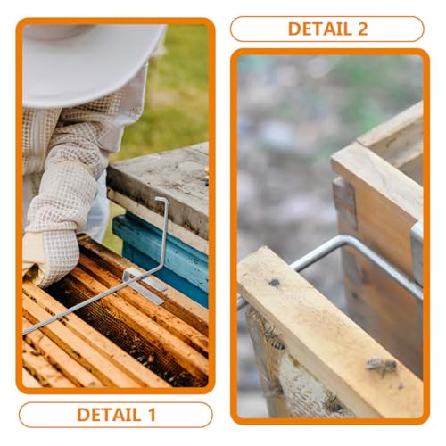VICASKY 3pcs Stainless Steel Beehive Frame Holder Hanging Rack Beekeeping Frame Support Bracket and Beekeeper Tools