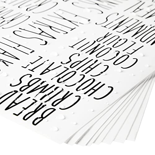 Talented Kitchen Kitchen Adhesive Labels - Waterproof Labels for Storage Bins - Pantry & Jar Stickers for Spices - Pack of 136, 2 x 3 in, Black Text on Clear Vinyl - color: Black Text on Clear Background