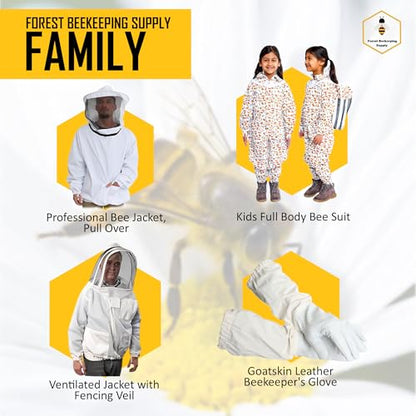 Professional Bee Suit for Men and Women, Beekeeping Suit with Bee gloves, 100% Cotton Beekeeping Suits Outfit for Hobbyists, Backyard & Commercial keepers - Large - size: Large