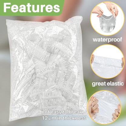 MAQIHAN 100 Bowl Covers Bread Proofing - Extra Large Plastic Wrap for Food Sourdough Bread Baking Rising Elastic Reusable Plate Covers Outdoor Food Fresh Keeping Bags Shower Cap Hair Deep Conditioning - size: Large