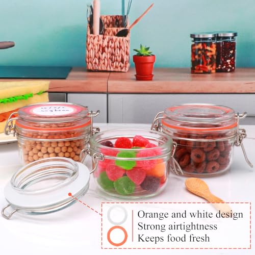 5 oz Glass Jars with Lids, 6 Pack Small Glass Jars with Airtight Lid | Mini Glass Food Storage Container, Glass Spice Jars with Airtight Lids for Kitchen Canning, Honey, Nuts, Snacks, Jelly - size: 5oz*6-cylinder