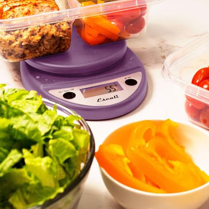 Escali Primo Digital Food Scale Multi-Functional Kitchen Scale and Baking Scale for Precise Weight Measuring and Portion Control, 8.5 x 6 x 1.5 inches, Lavender - color: Lavender