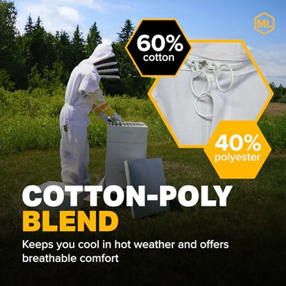 Mann Lake Economy Hooded Beekeeping Jacket, Lightweight Protective Bee Gear with Hooded Veil, Cool & Breathable, Ideal for Warm Weather, Budget-Friendly Beekeeper Outfit for Beginners, Small - size: Small