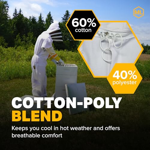 Mann Lake Economy Hooded Beekeeping Jacket, Lightweight Protective Bee Gear with Hooded Veil, Cool & Breathable, Ideal for Warm Weather, Budget-Friendly Beekeeper Outfit for Beginners, Small - size: Small